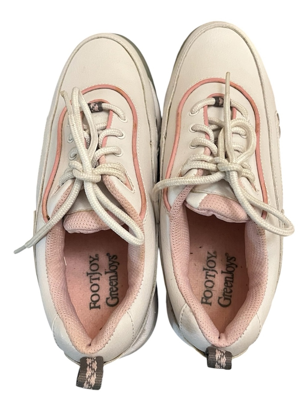FootJoy Women's Cream and Pink Golf Sneakers